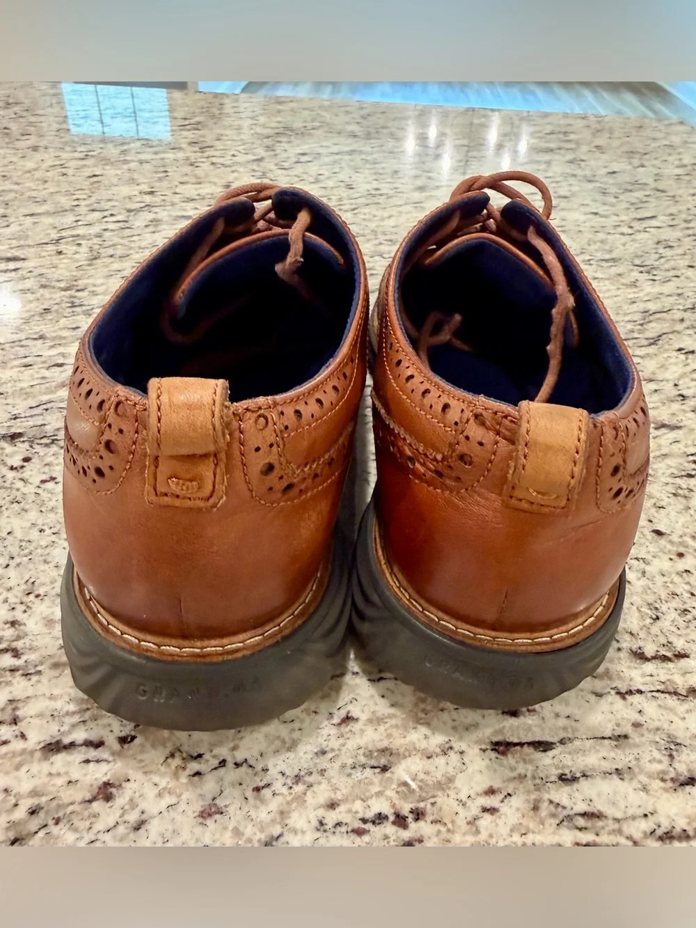 Cole Haan Mens Size 10.5 M Grand Evolution Leather Wingtip Oxford Shoes Brown